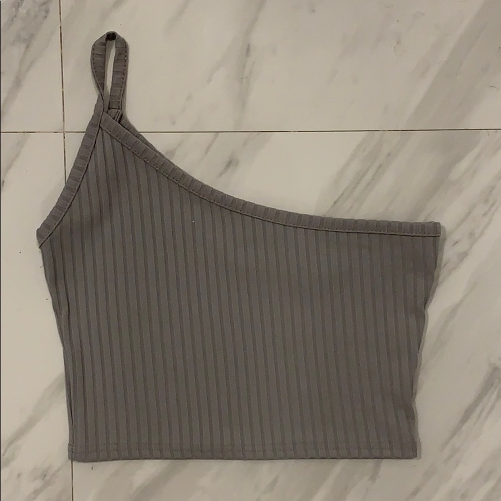 Pretty Little Thing One Shoulder Ribbed Crop